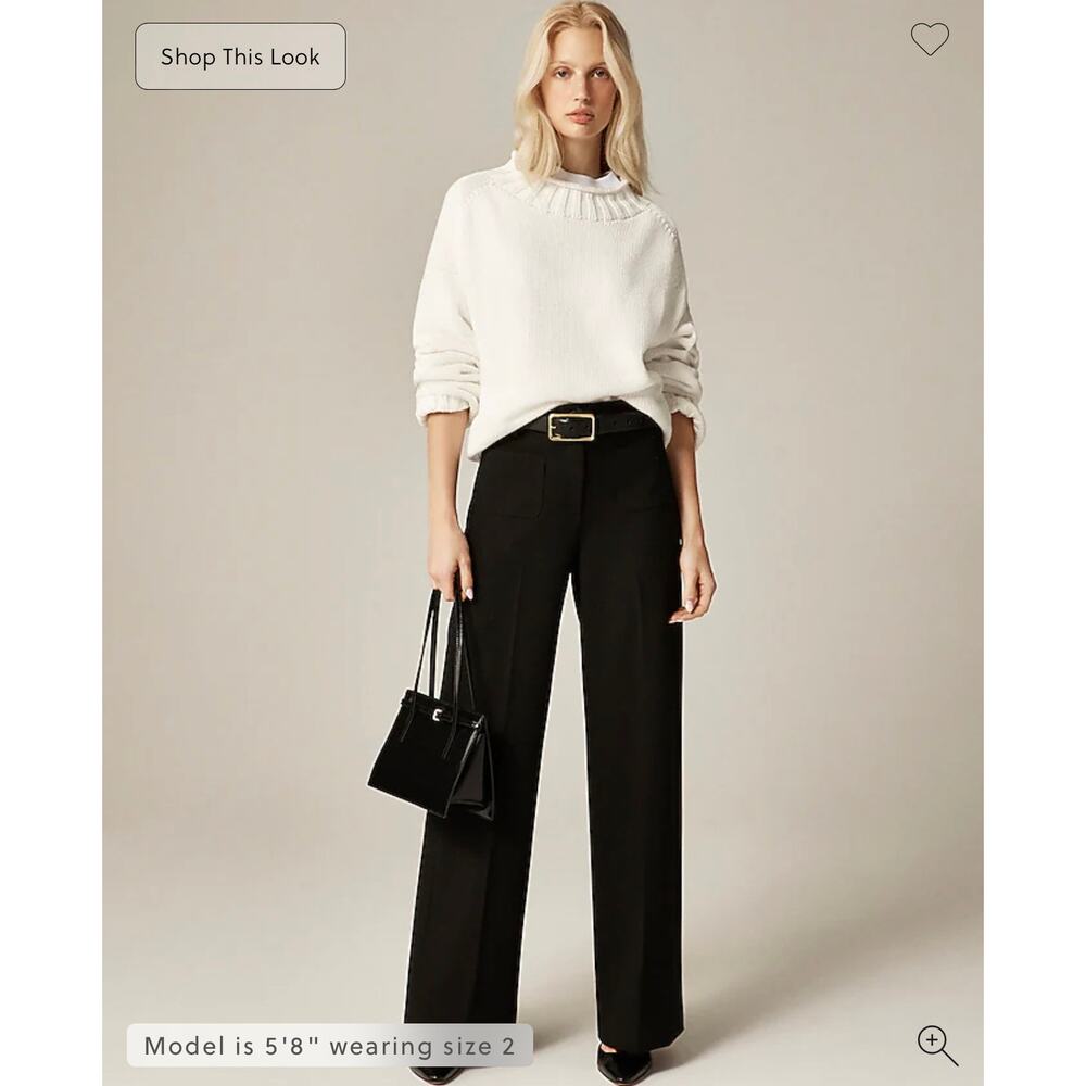 J. Crew Black Wide-Leg Trousers